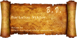 Bartalus Viktor névjegykártya